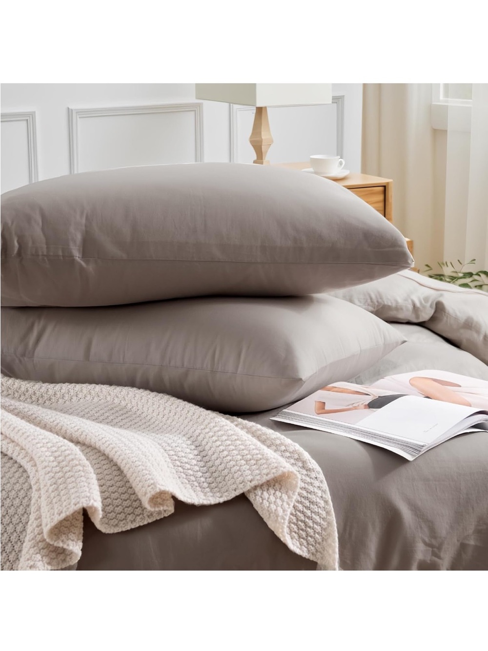 NEW NEXHOME PRO Duvet Cover Set 100% Washed Cotton Oversized King 120"x98" - Picture 8 of 9